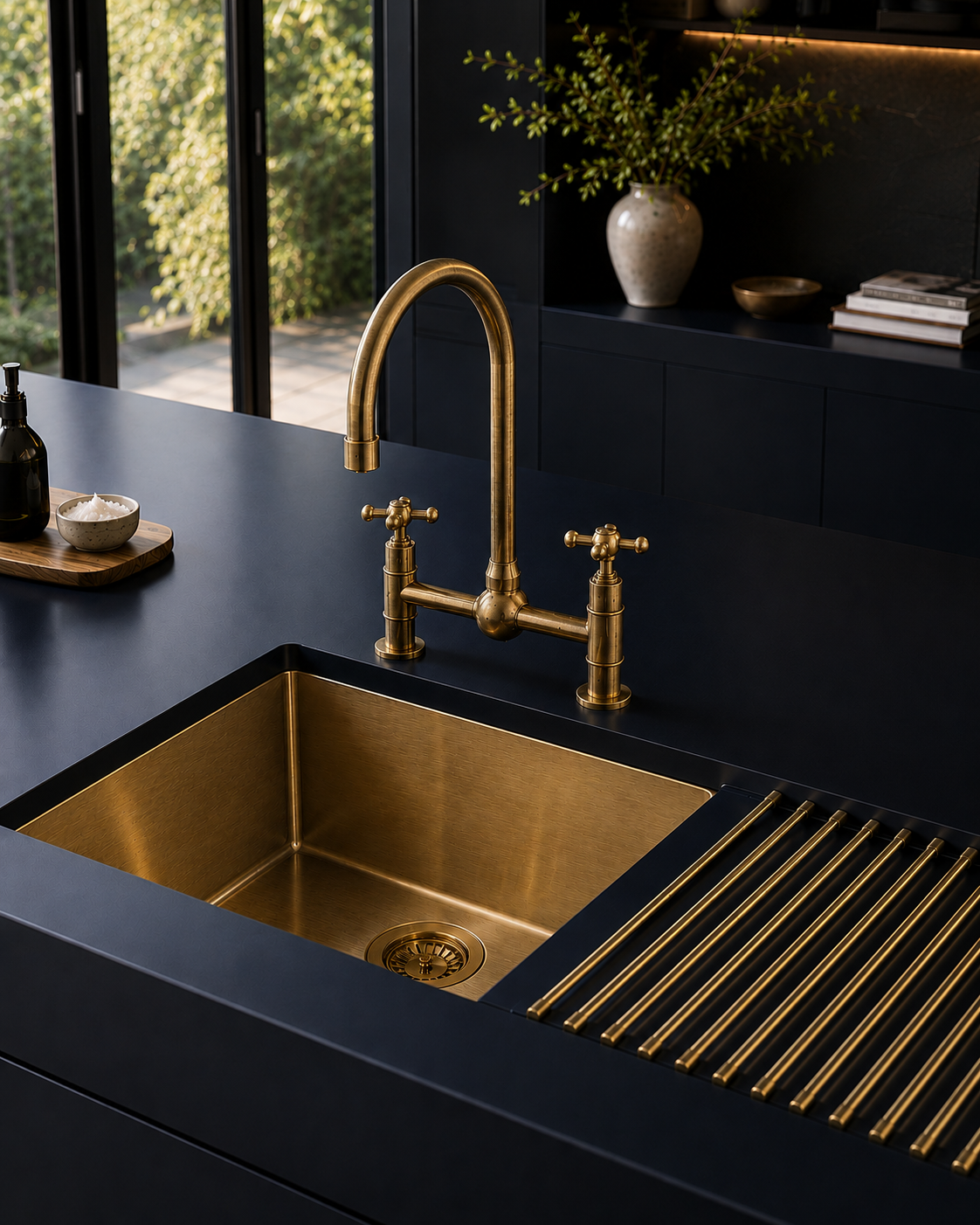 Elegant Solid Brass Kitchen Faucet –  Brass Sprayer