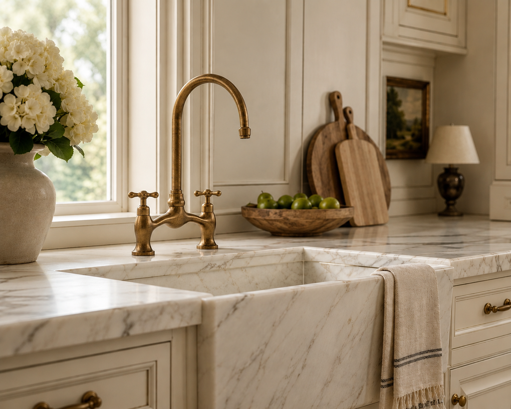 Classic Bridge Kitchen - Unlacquered Brass Faucet