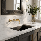 Brass Wall Mounted Sink Faucet – Luxury Bathroom Fixture Faucets