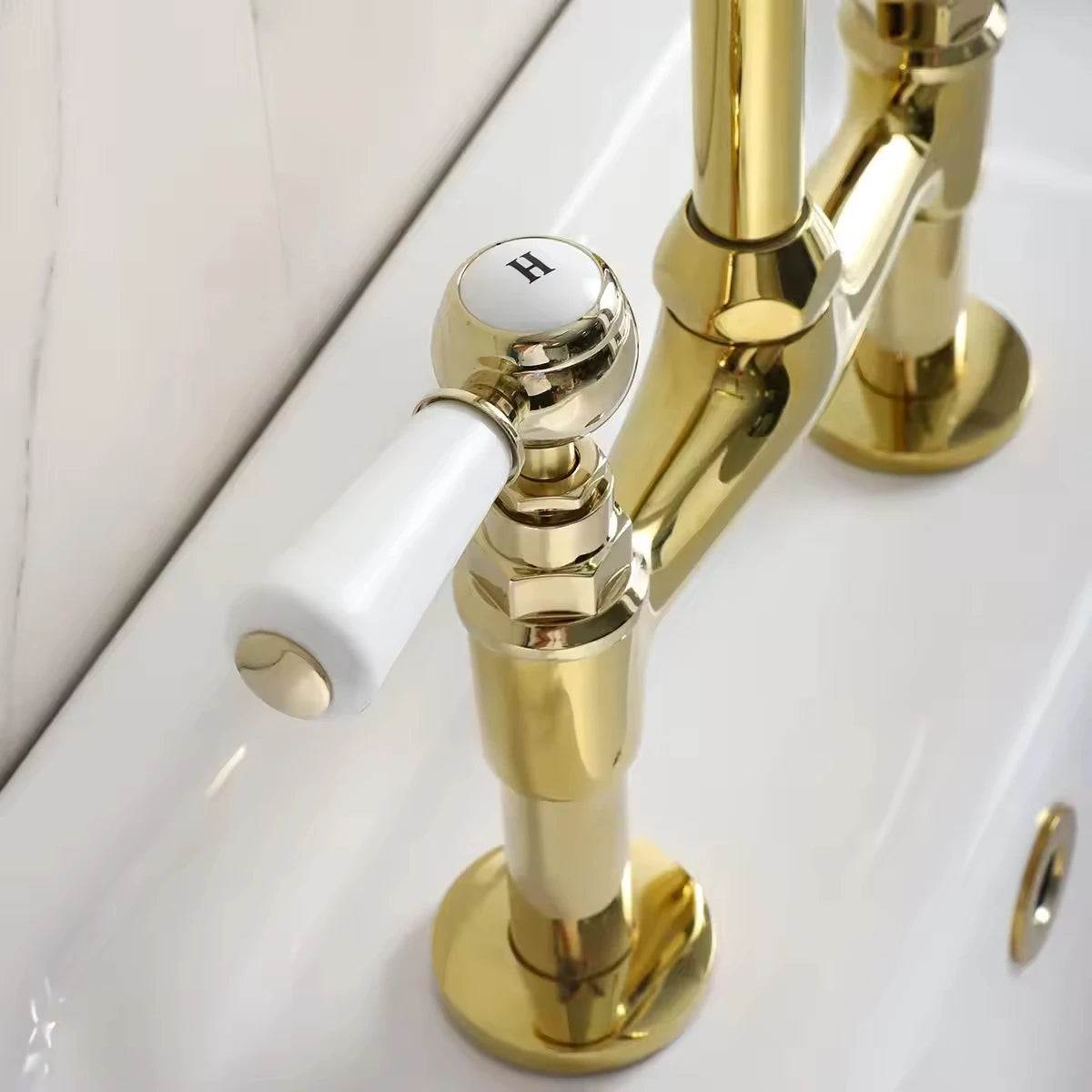 Vintage Bridge Unlacquered Brass Kitchen Faucet 8"