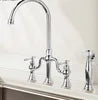 Antique Cross Handles Brass Kitchen Sink Faucet Unlacquered Brass Bridge Kitchen Faucet