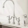 Antique Cross Handles Brass Kitchen Sink Faucet Unlacquered Brass Bridge Kitchen Faucet