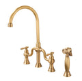 Antique Cross Handles Brass Kitchen Sink Faucet Unlacquered Brass Bridge Kitchen Faucet