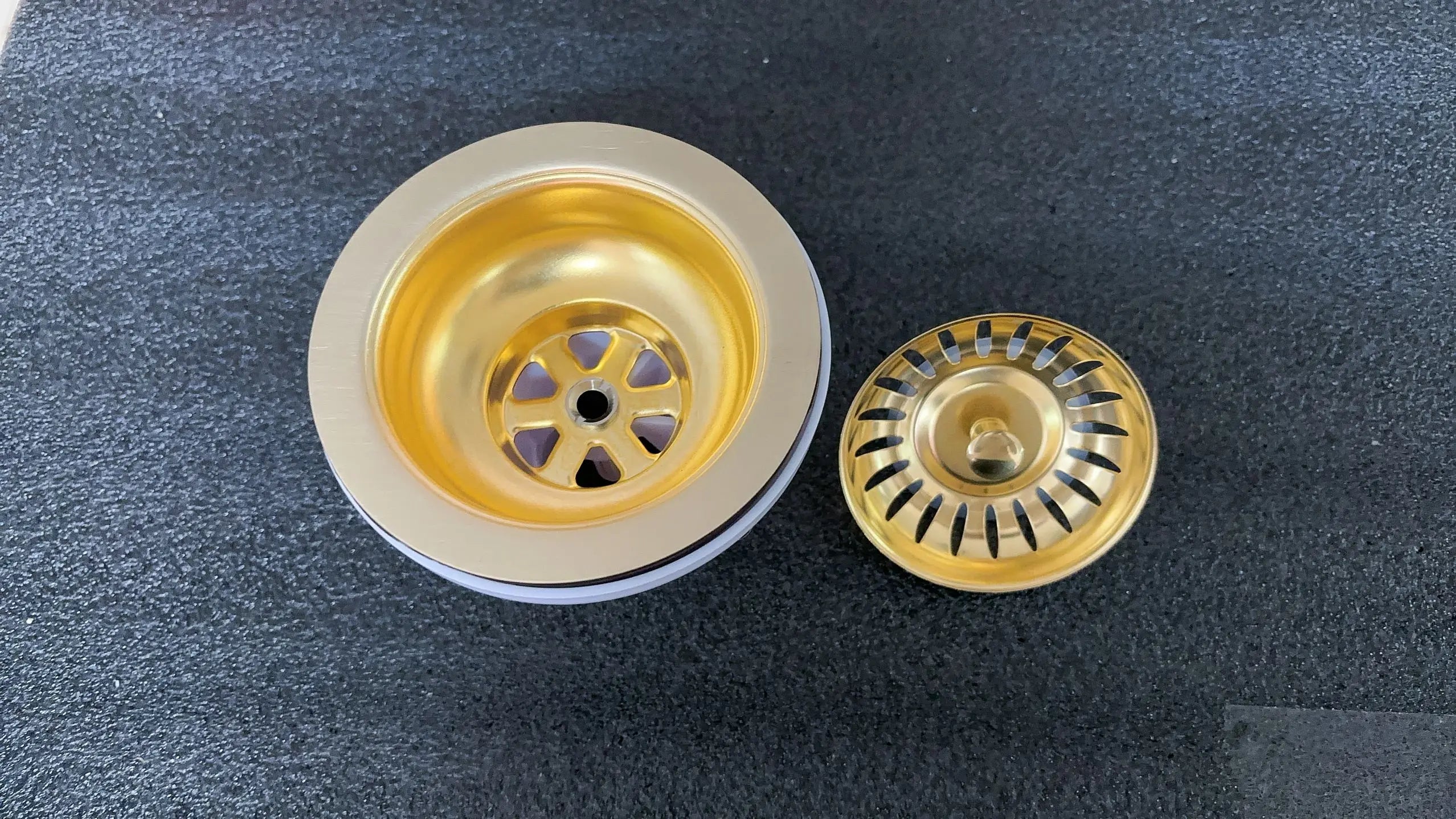 Modern Unlacquered Brass Kitchen Sink Drain
