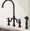 Antique Cross Handles Brass Kitchen Sink Faucet Unlacquered Brass Bridge Kitchen Faucet