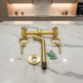 unlacquered  Brass Wall Mounted Basin Faucet - Bathroom Faucet