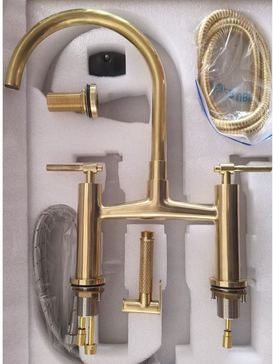 Modern Unlacquered Brass Kitchen Faucet
