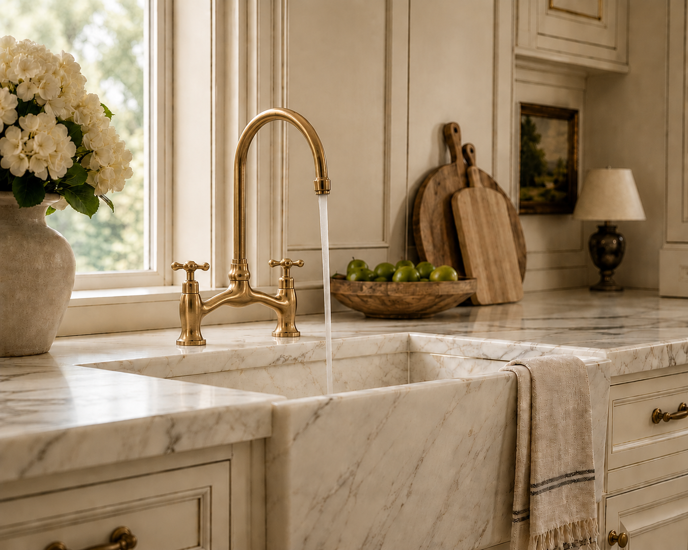 Classic Bridge Kitchen - Unlacquered Brass Faucet