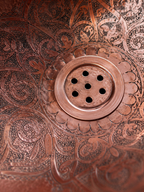 Handcrafted Copper Bathroom Sink | Oval Engraved Basin