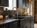 Modern solid brass pull-down kitchen faucet in luxury kitchen
