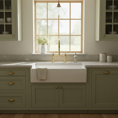Unlacquered Brass Bridge Kitchen Faucet