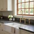 Unlacquered Brass Bridge Kitchen Faucet