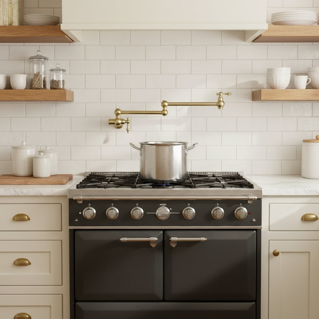 Kitchen Unlacquered Brass Pot Filer Faucet - Wall-mounted Faucets