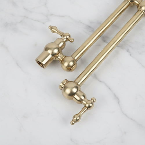 Kitchen Unlacquered Brass Pot Filer Faucet - Wall-mounted Faucets