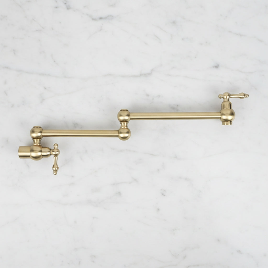Kitchen Unlacquered Brass Pot Filer Faucet - Wall-mounted Faucets