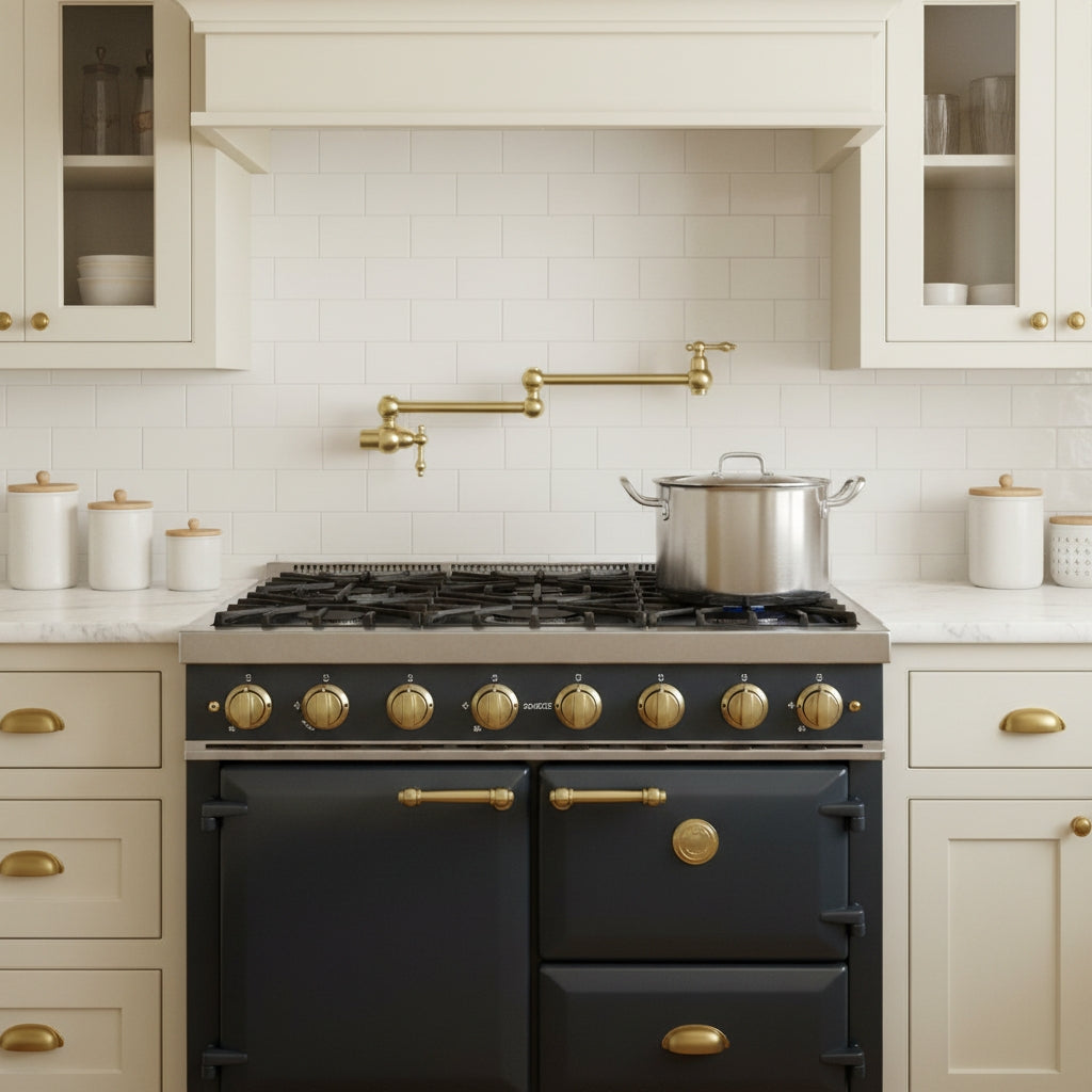 Kitchen Unlacquered Brass Pot Filer Faucet - Wall-mounted Faucets